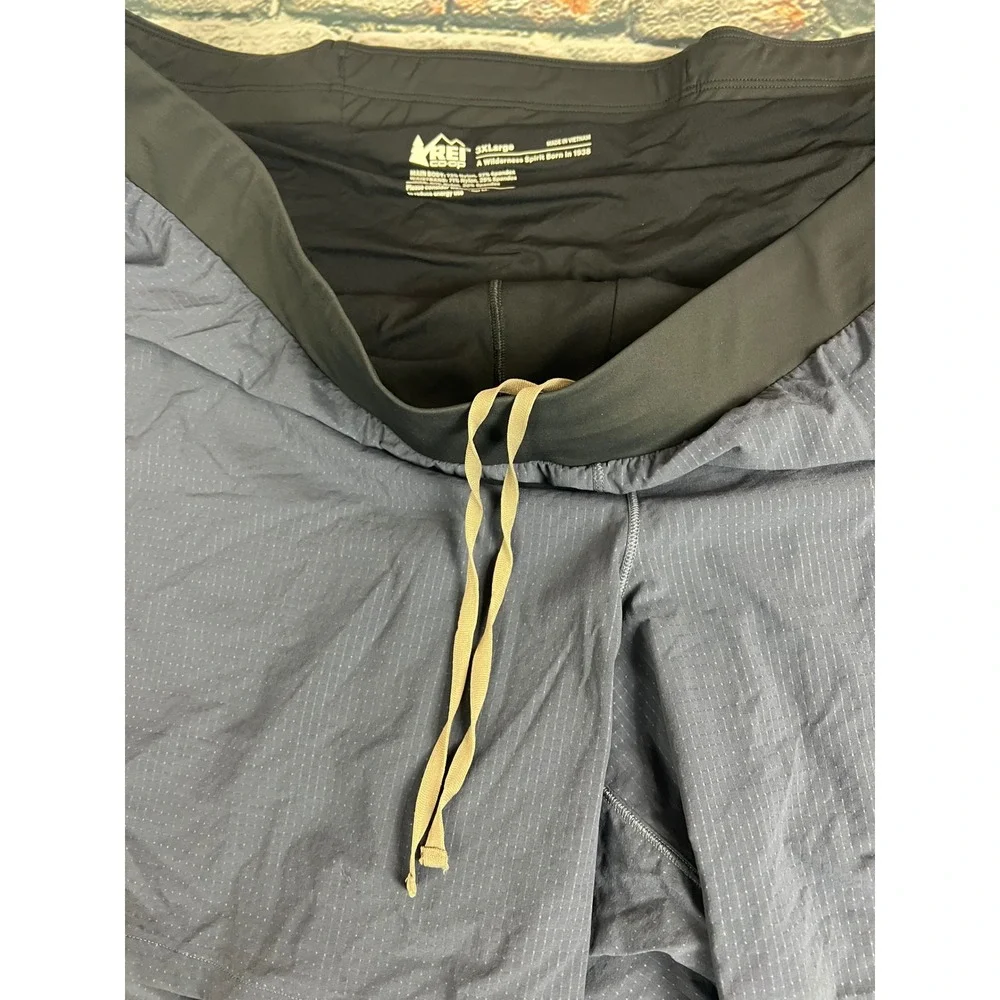 REI Co-op Mens Blue‎ Athletic Running Shorts Size 3XL With Inner liner Pockets